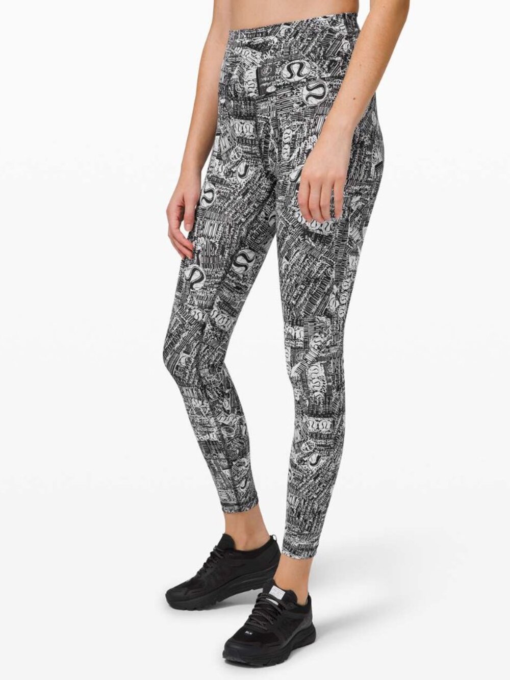 Lululemon Wunder Train High-Rise Tight 25" - 10 Tear It Up Alpine White Black